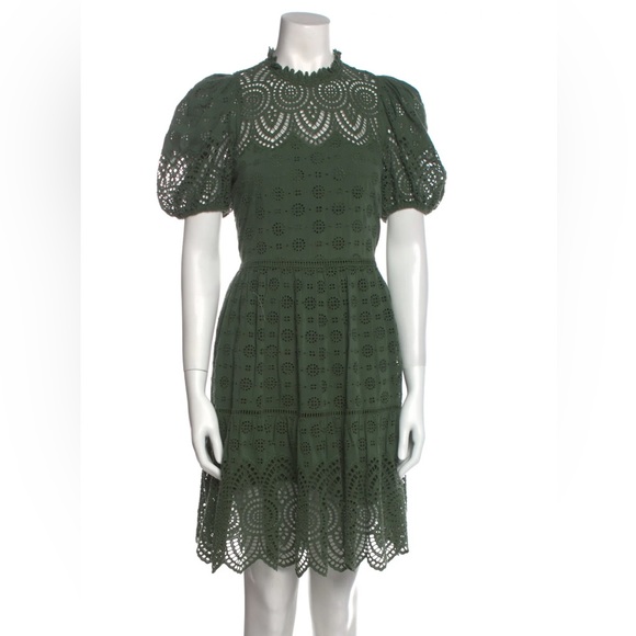 COPY - Ulla Johnson Green Eyelet Dress - Picture 1 of 3